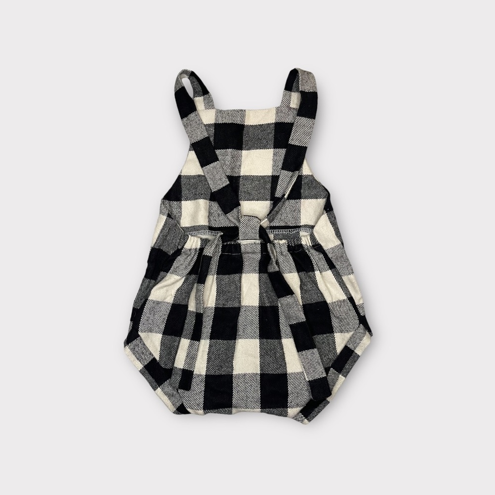 Happy Hadley Black & White Plaid Romper - Picture 2 of 5